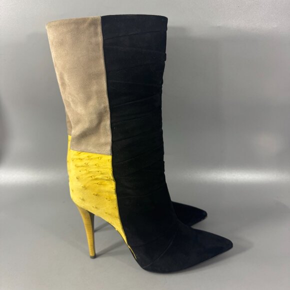 Narciso Rodriguez Tri-color Leather Boots, Size 39.5 - Picture 2 of 11